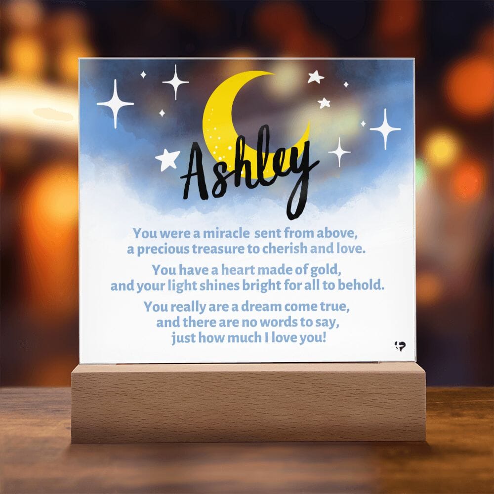 Personalized Moon LED Night Light - Acrylic Plaque THG#295AP