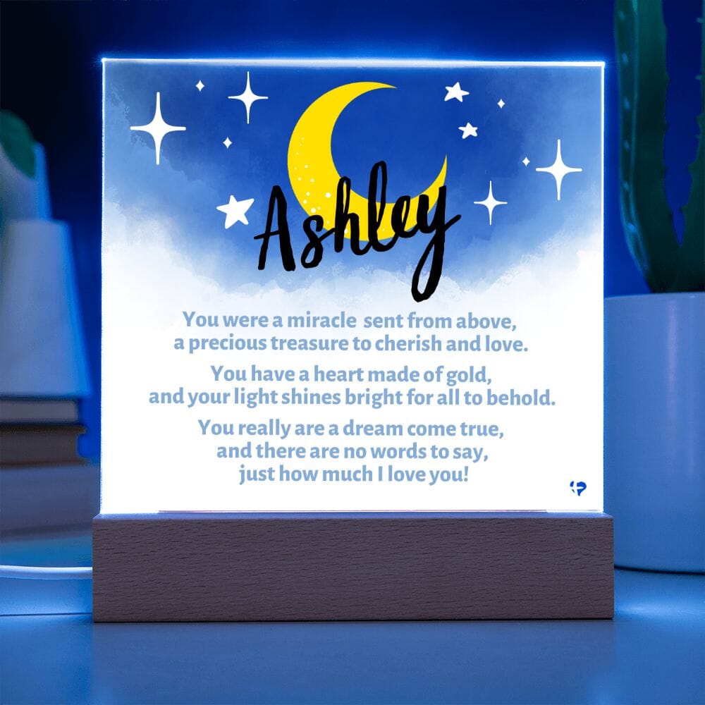 Personalized Moon LED Night Light - Acrylic Plaque THG#295AP