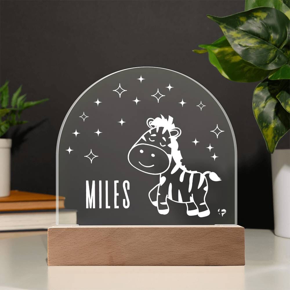 zebra name night light Acrylic Dome Plaque Jewelry 