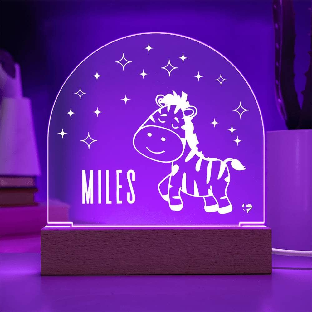 zebra name night light Acrylic Dome Plaque Jewelry 