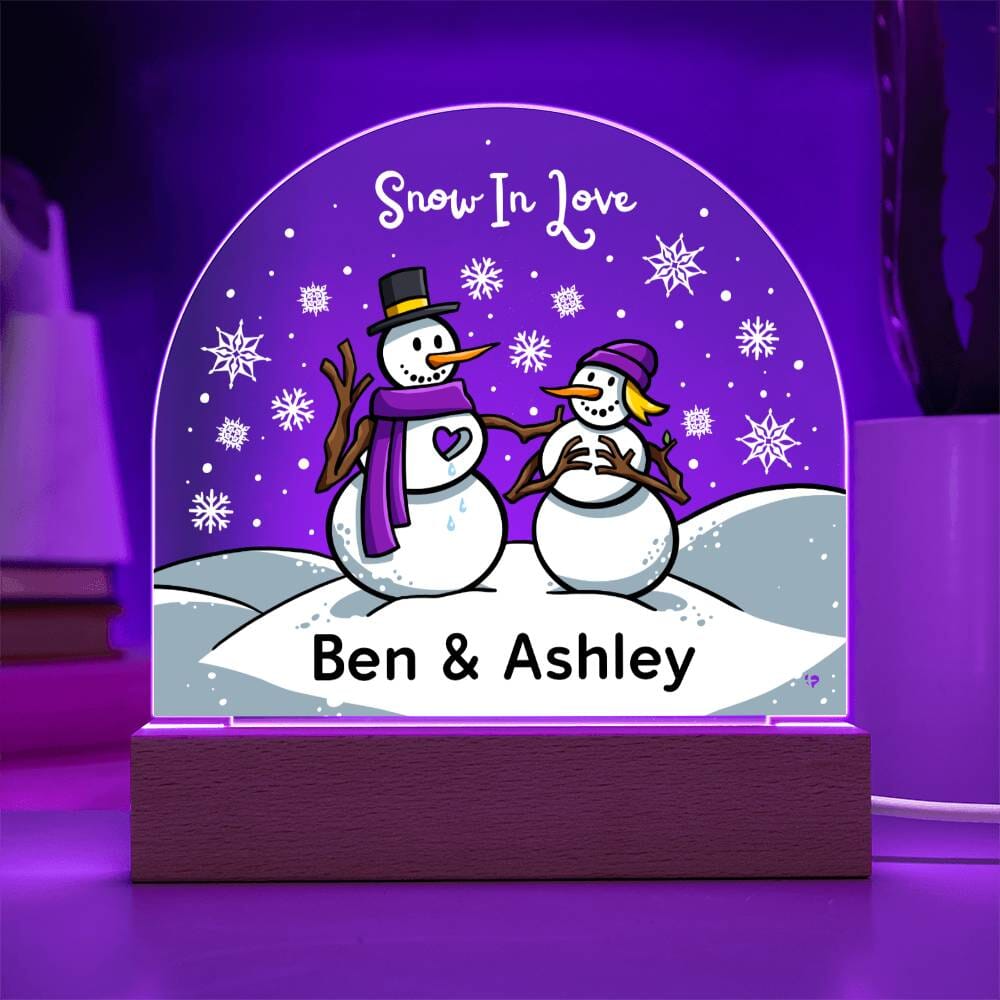 Snow In Love - Custom Snow Globe Plaque - Acrylic Dome THG#340AD Jewelry 