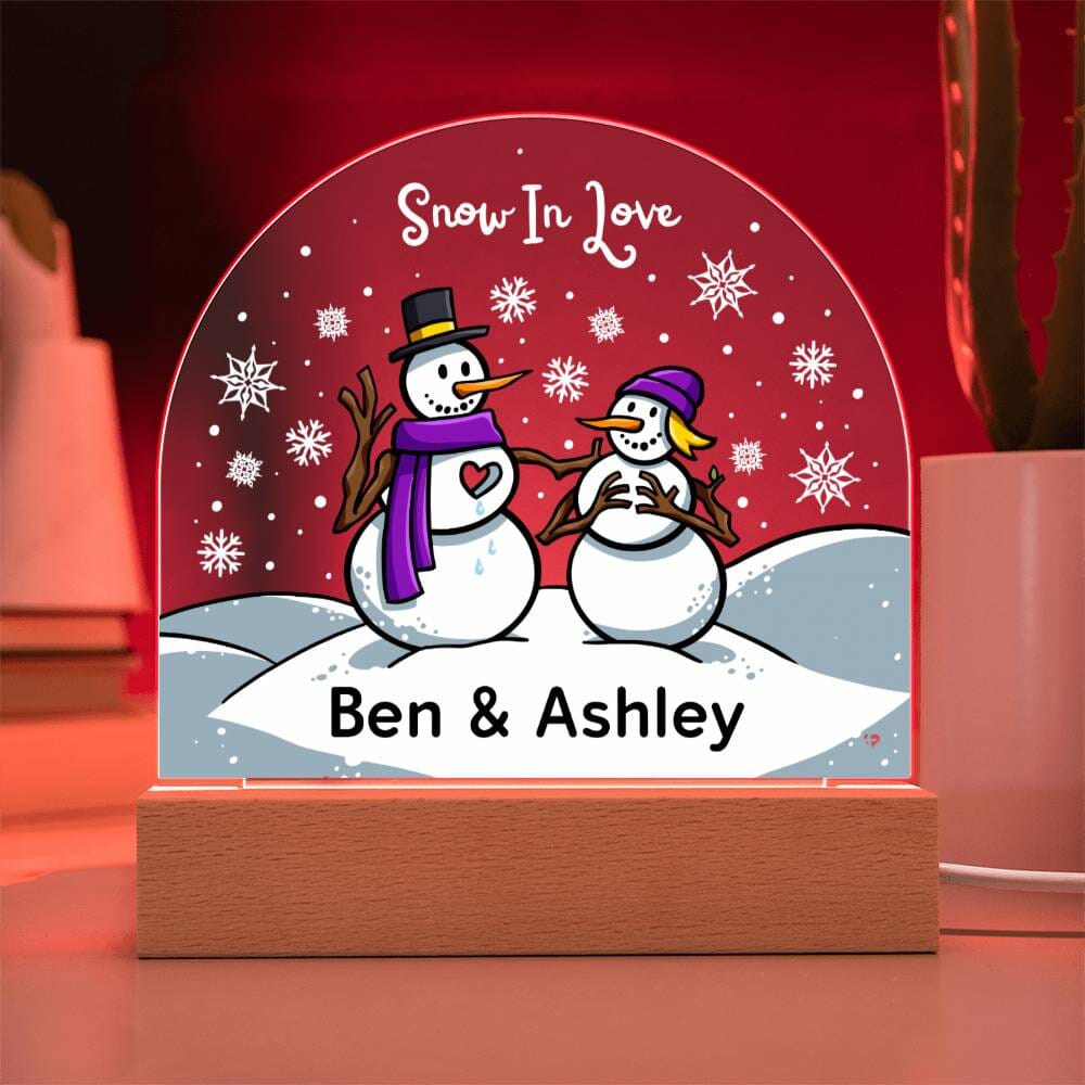 Snow In Love - Custom Snow Globe Plaque - Acrylic Dome THG#340AD Jewelry 