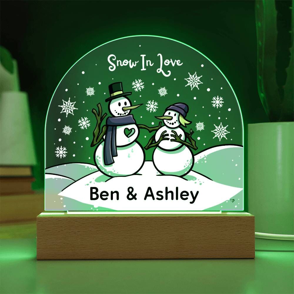 Snow In Love - Custom Snow Globe Plaque - Acrylic Dome THG#340AD Jewelry 