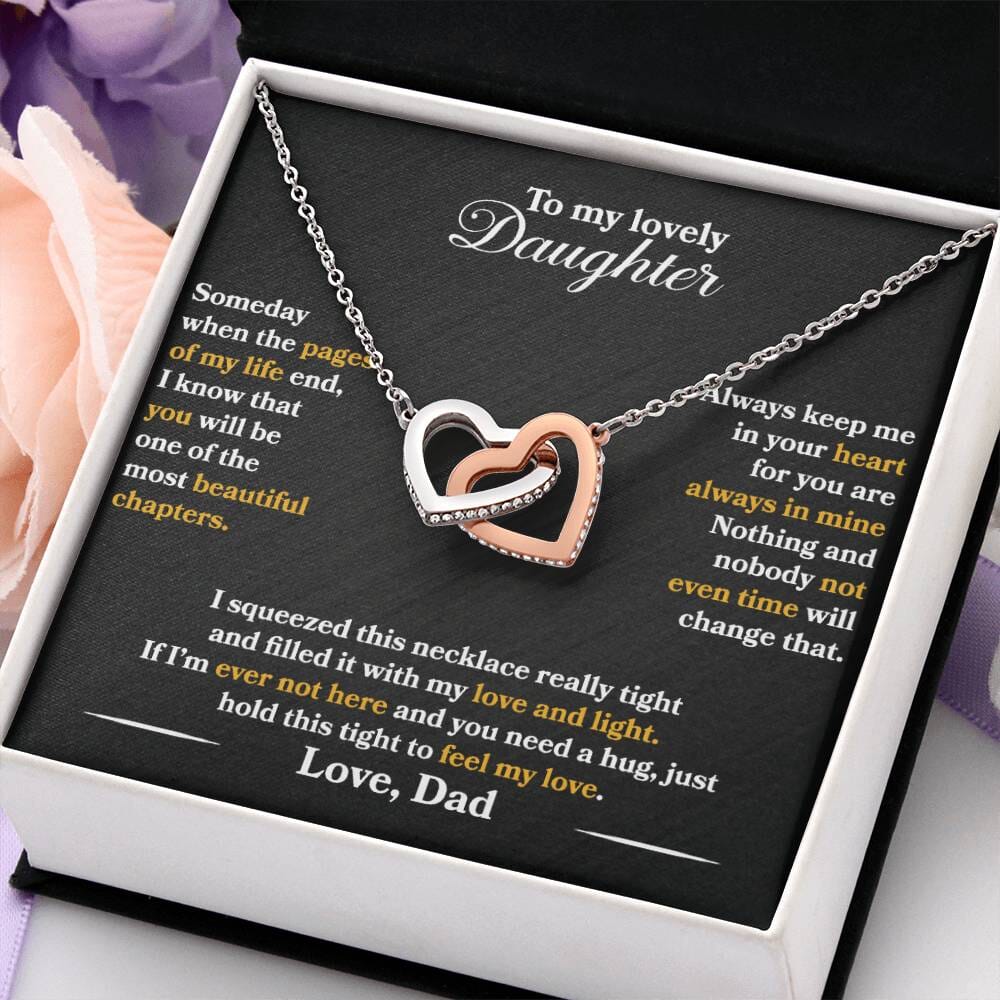 Daughter - Interlocking Hearts Necklace From Dad Jewelry 