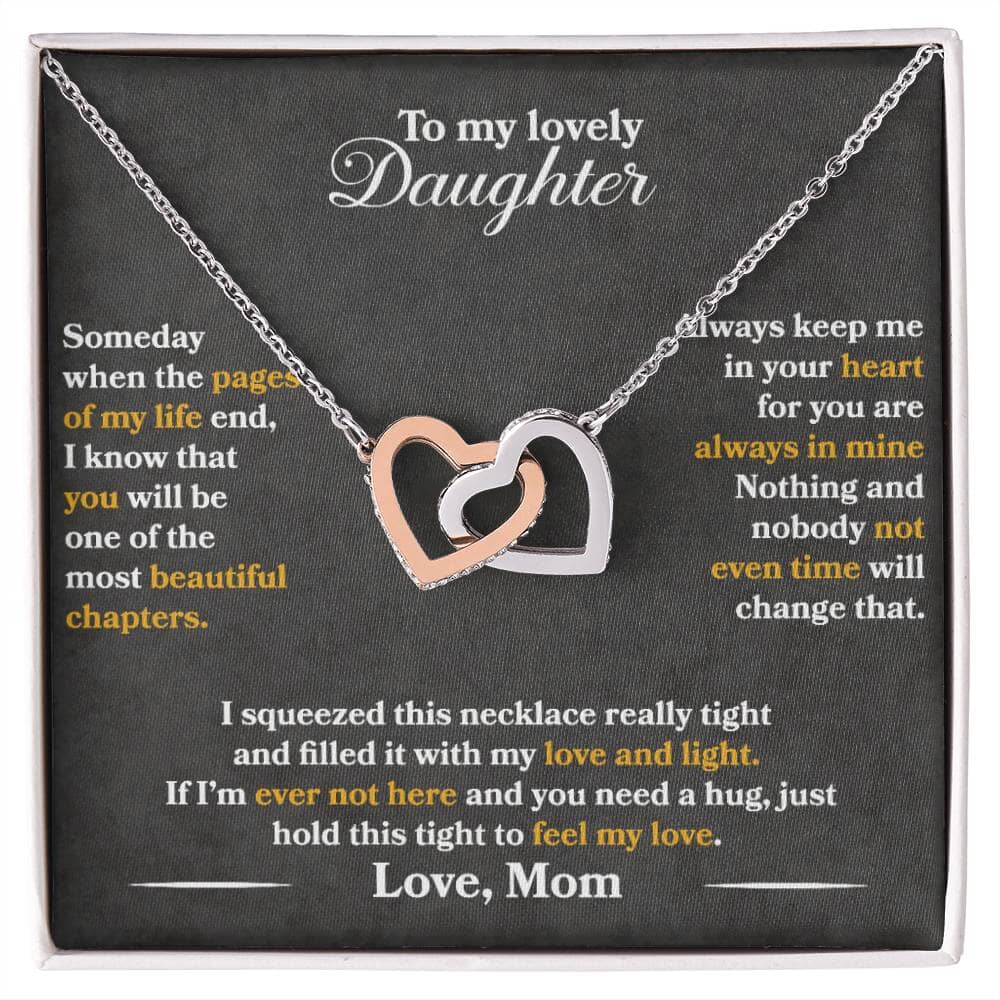 HGF#SDG2 Daughter From Mom Interlocking Hearts Jewelry 