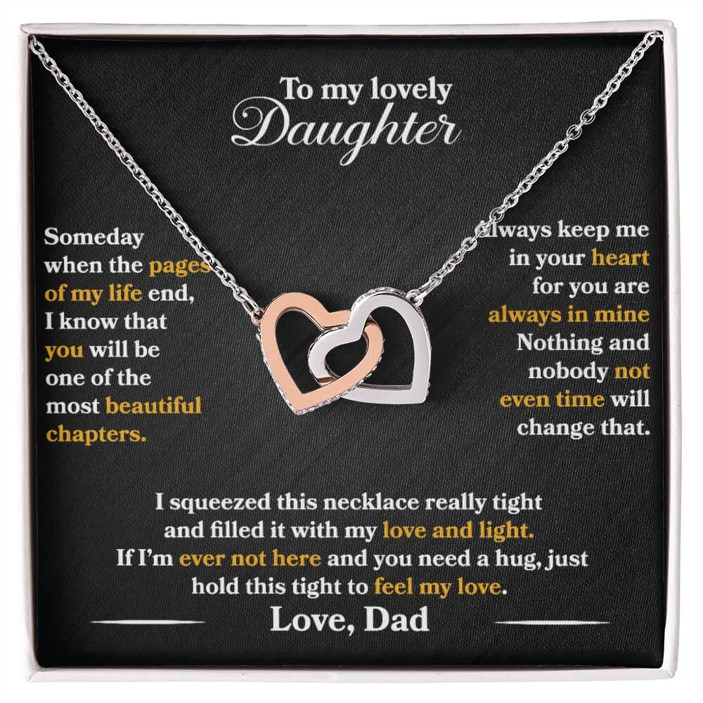 Daughter - Interlocking Hearts Necklace From Dad Jewelry 