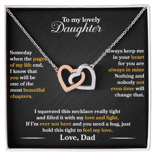 Daughter - Interlocking Hearts Necklace From Dad Jewelry 