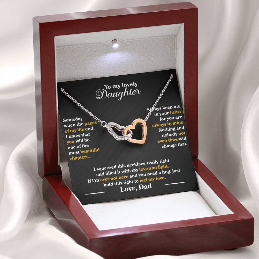 Daughter - Interlocking Hearts Necklace From Dad Jewelry 