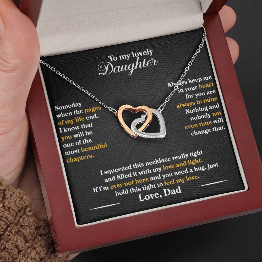 Daughter - Interlocking Hearts Necklace From Dad Jewelry 