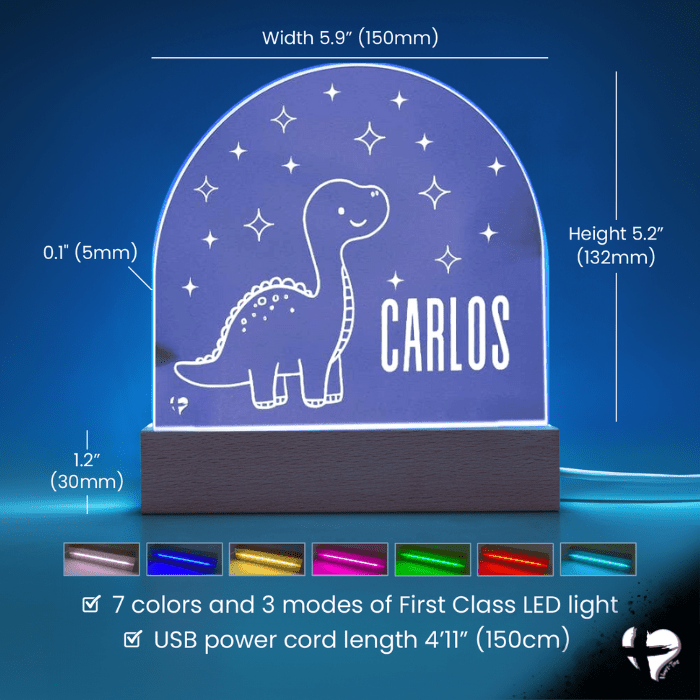 Baby Dinosaur Night Light - Acrylic Plaque HGF#359AD Jewelry 