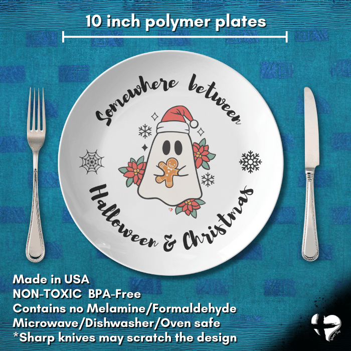 Happy Hallothanksmas Custom Plate - THG#354DP Kitchenware 