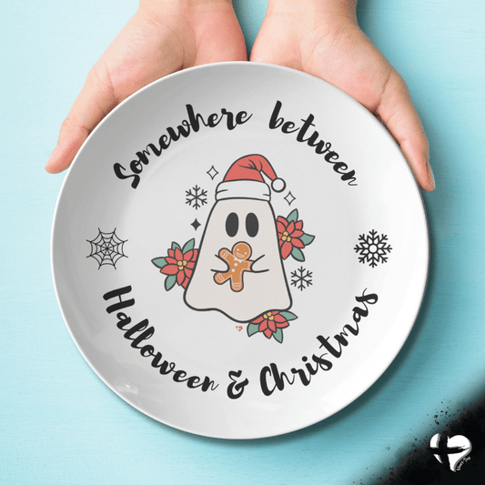 Happy Hallothanksmas Custom Plate - THG#354DP Kitchenware 