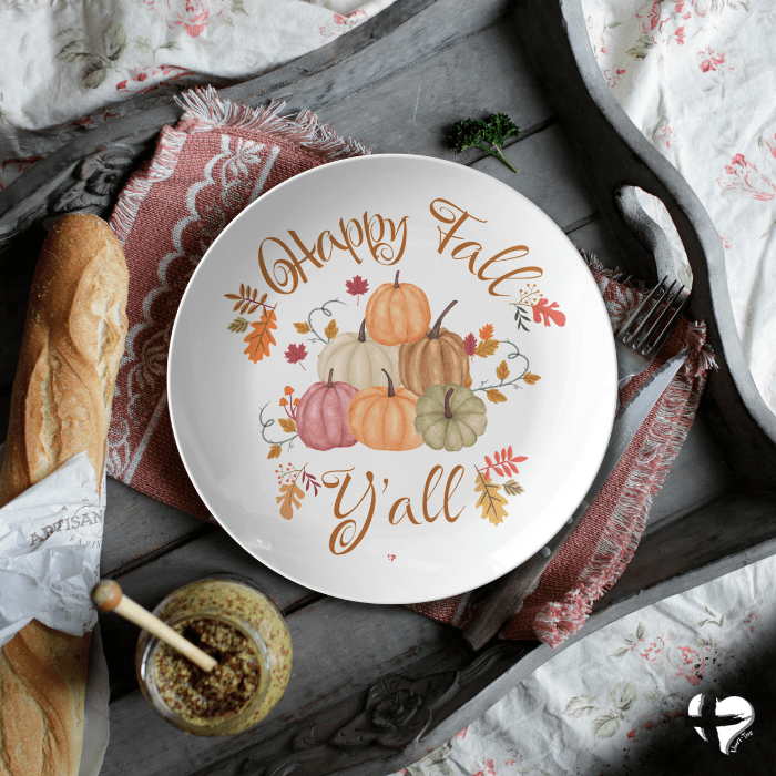 Happy Fall Y’all - 10' Dinner Plate - THG#356DP Kitchenware 