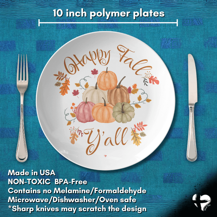 Happy Fall Y’all - 10' Dinner Plate - THG#356DP Kitchenware 