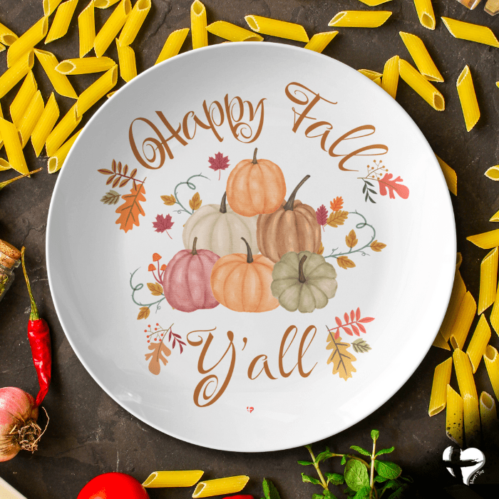 Happy Fall Y’all - 10' Dinner Plate - THG#356DP Kitchenware 