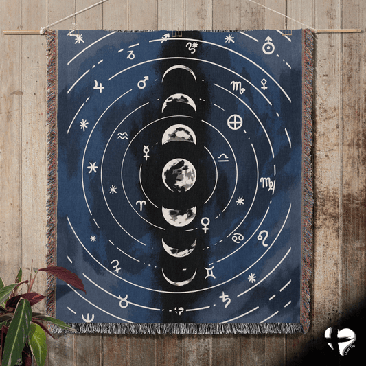 Moon Phases - Woven Blanket - THG#318WB 