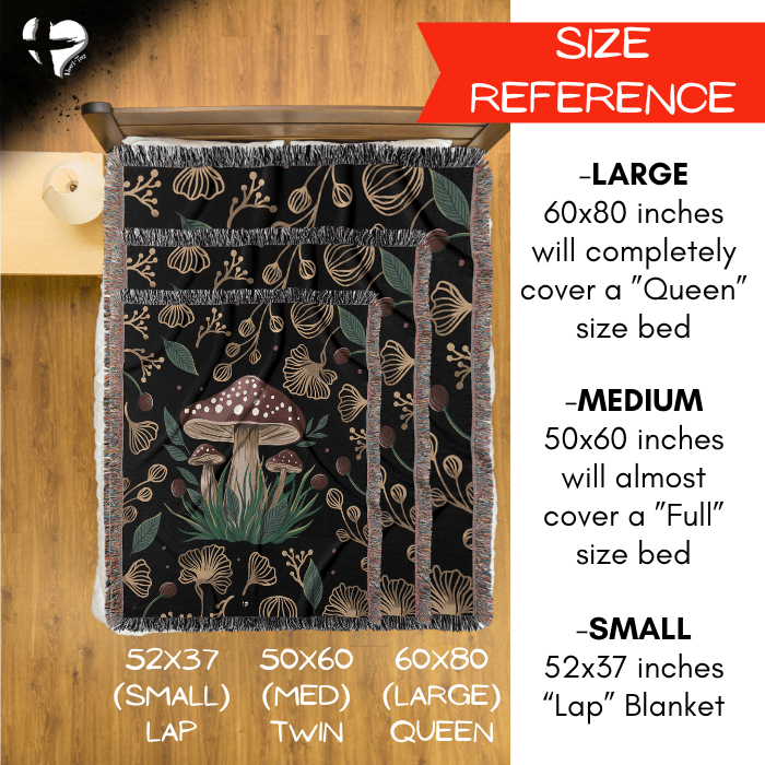 Mushroom Dreams Woven Blanket THG#323WB 