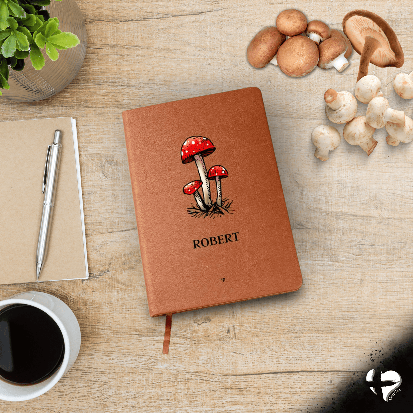 Mushroom CottageCore - Toadstool Leather Journal HGF#335LJ Journal 