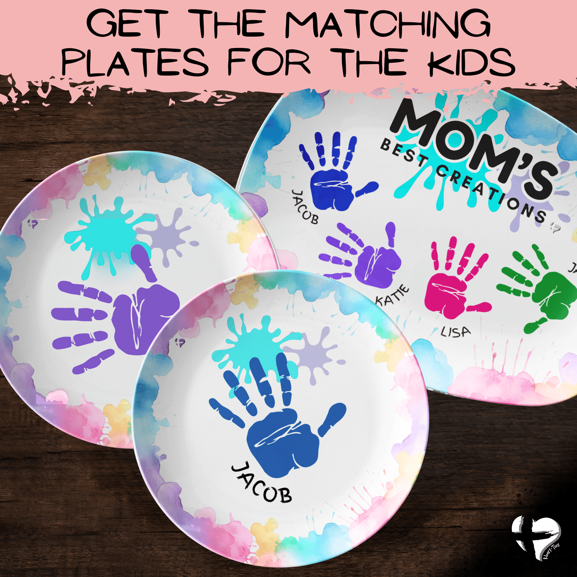 Mom Handprint Art Platter From Kids THG#400DP Kitchenware 