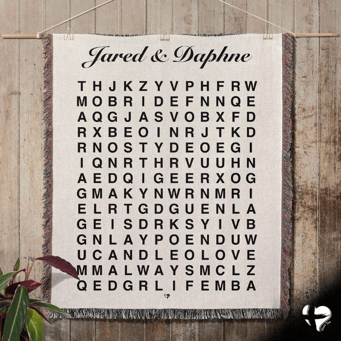 Wedding Word Search Woven Blanket - THG#334WB blanket 