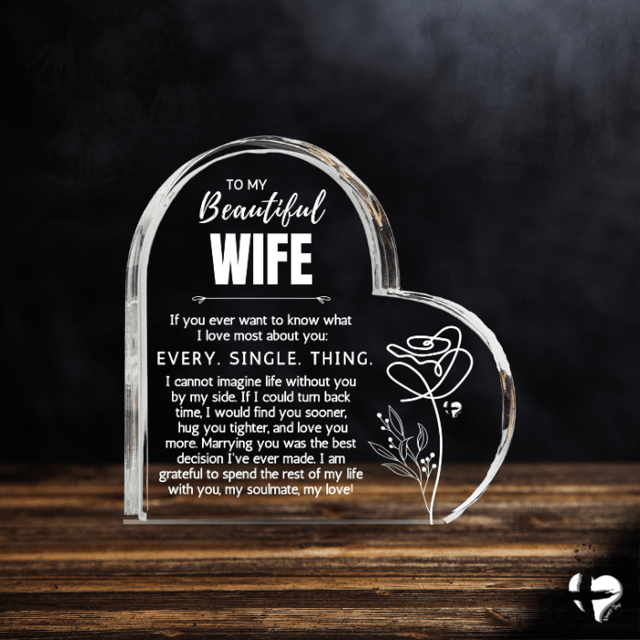 Wife What I Love About You - Acrylic Heart Plaque - HGF#379AH Jewelry 