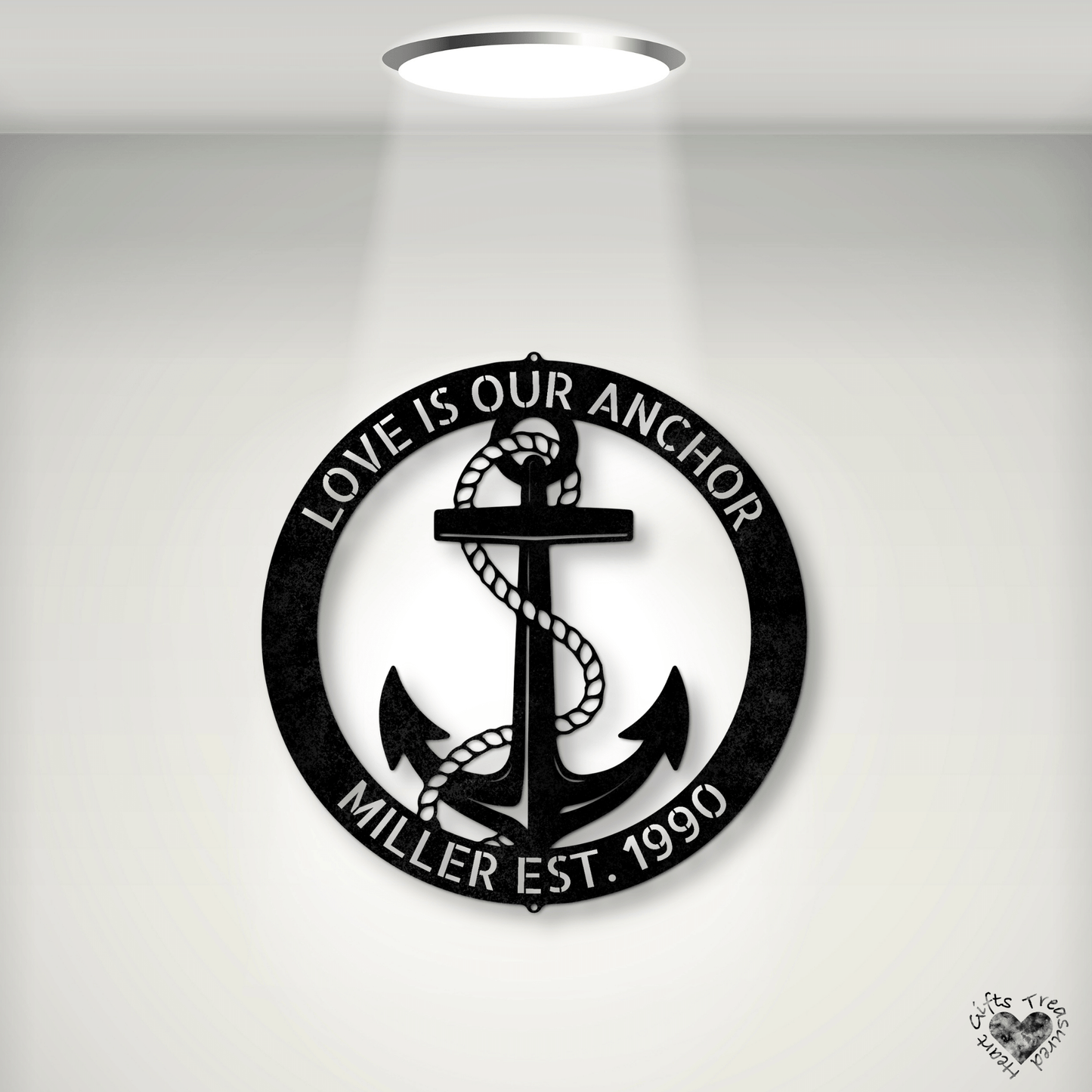 Elaborate Anchor Ring - Steel Sign custom Black 12" 