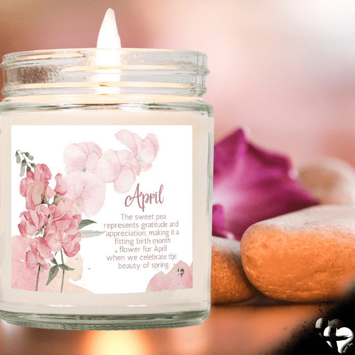 April Sweet Pea - Birth Month Flower - Soy Candle HGF#267SC Candles Vanilla 
