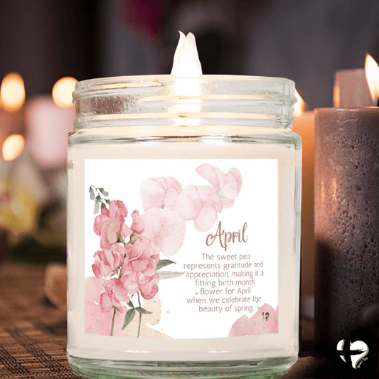 April Sweet Pea - Birth Month Flower - Soy Candle HGF#267SC Candles Cinnamon Stick 