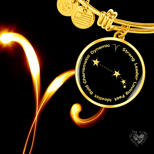 Aries Zodiac Sign Bracelet Jewelry Luxury Bangle (Gold) No 