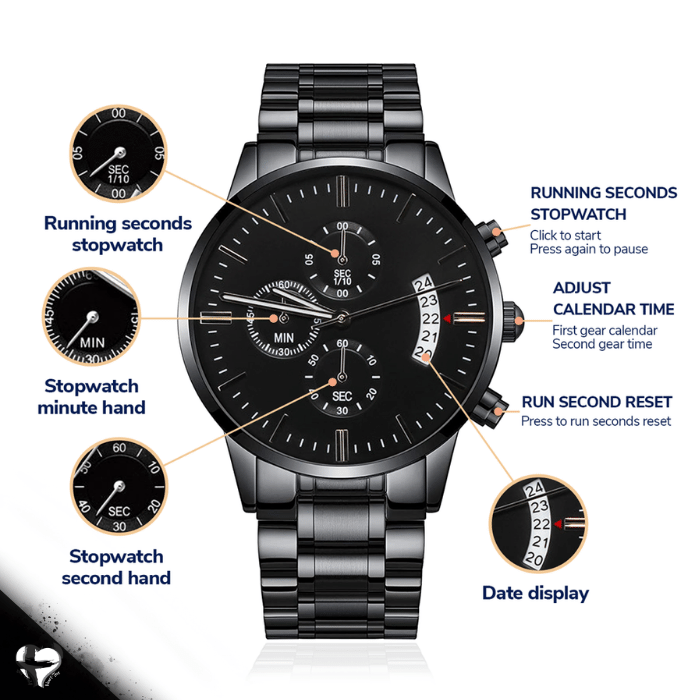 Son It s Your Time Engraved Watch Heart Teez