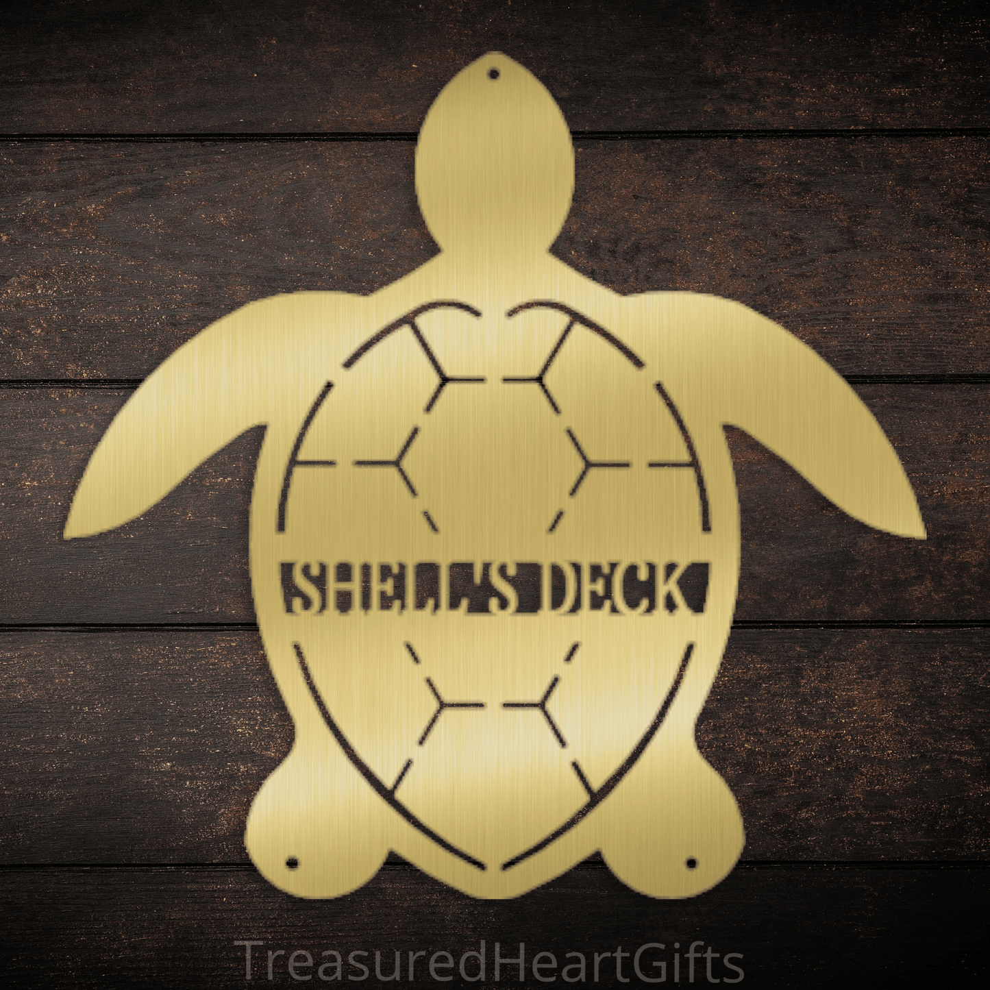 Turtle Monogram Decor Sign custom Gold 12" 