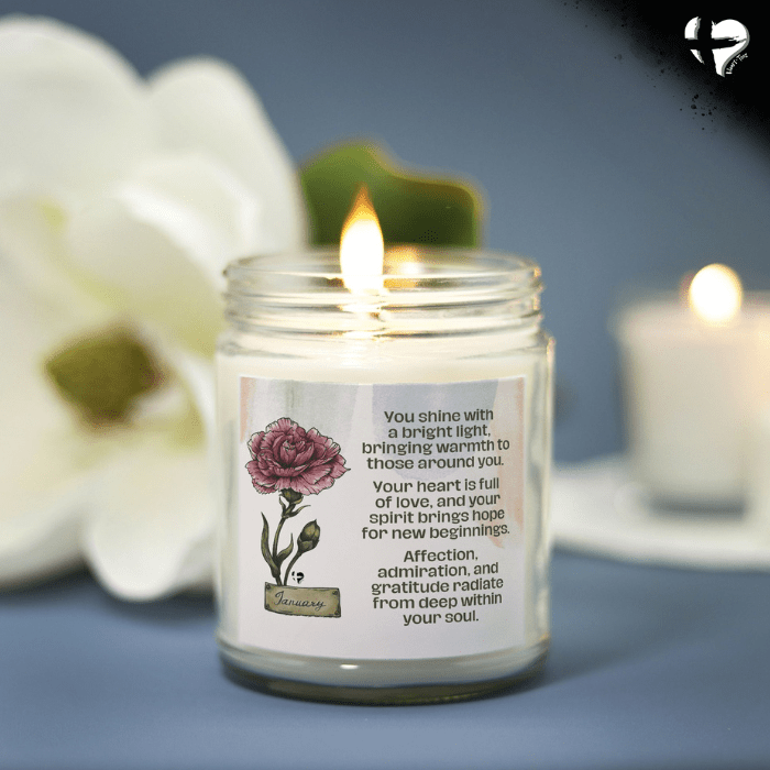 January Carnation - Birth Flower - Soy Candle HGF#255SC Candles Vanilla 