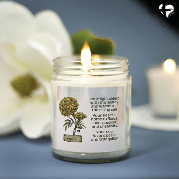 October Marigold - Birth Flower - Soy Candle HGF#255SC Candles Vanilla 