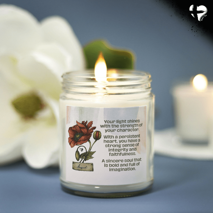 August Poppy - Birth Flower - Soy Candle HGF#255SC Candles Vanilla 