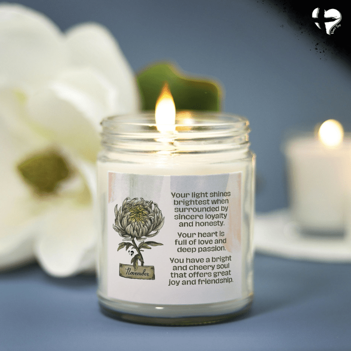 November Chrysanthemum - Birth Flower - Soy Candle HGF#255SC Candles Vanilla 