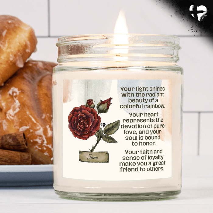 June Rose - Birth Flower - Soy Candle HGF#255SC Candles Cinnamon Stick 