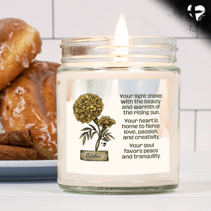 October Marigold - Birth Flower - Soy Candle HGF#255SC Candles Cinnamon Stick 
