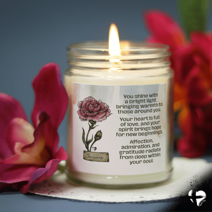 January Carnation - Birth Flower - Soy Candle HGF#255SC Candles 