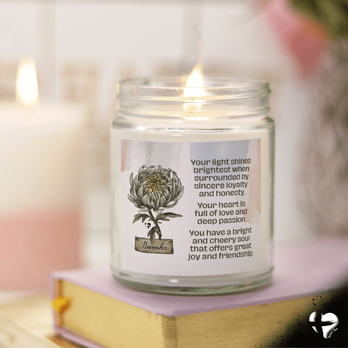 November Chrysanthemum - Birth Flower - Soy Candle HGF#255SC Candles 