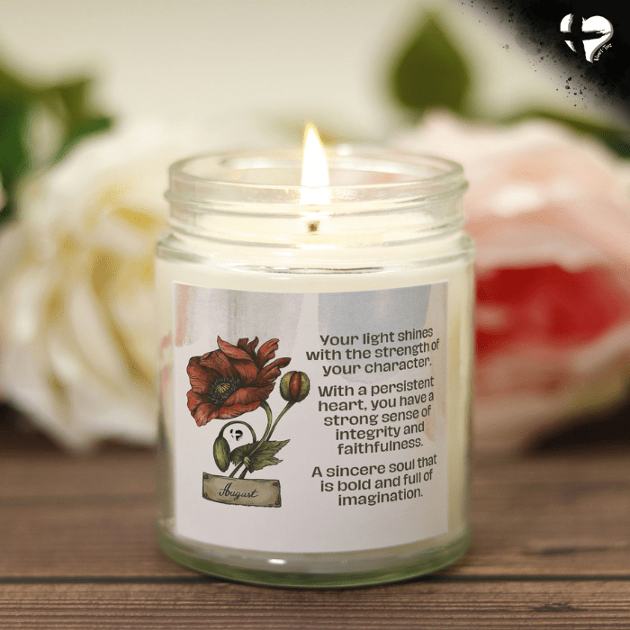 August Poppy - Birth Flower - Soy Candle HGF#255SC Candles 