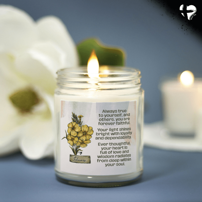 February Primrose - Birth Flower - Soy Candle HGF#255SC Candles Vanilla 