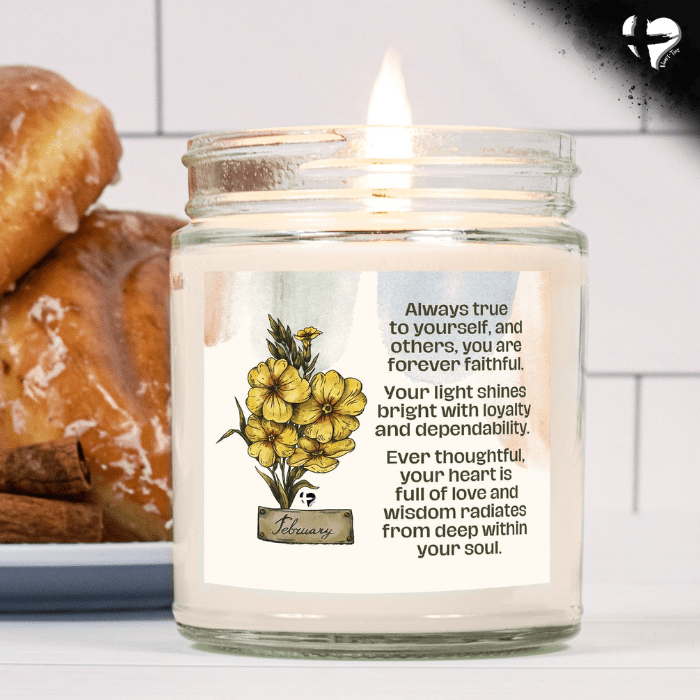 February Primrose - Birth Flower - Soy Candle HGF#255SC Candles Cinnamon Stick 