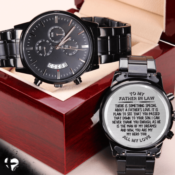 Father In Law - A Father's Love - Engraved Watch HGF#141EW Jewelry Luxury Box w/LED 