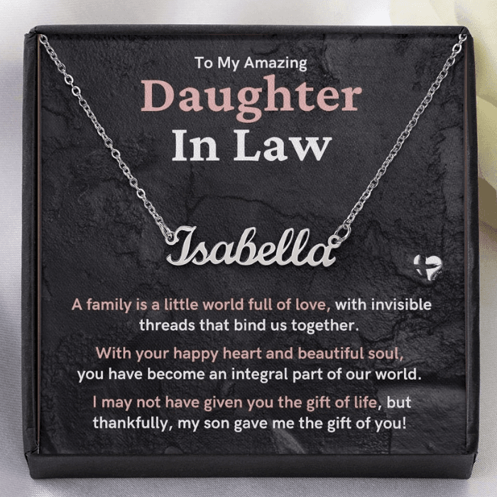 Daughter In Law - The Gift Of You - Name necklace HGF#226NN Jewelry 