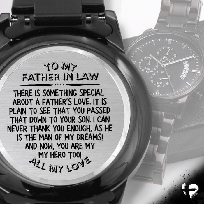 Father In Law - A Father's Love - Engraved Watch HGF#141EW Jewelry Two Tone Box 