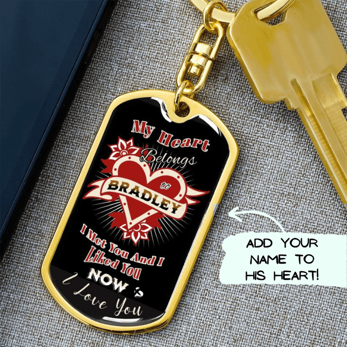 Boyfriend Girlfriend - My Heart Belongs To You - Personalized Keychain HGF#212KCv2 Jewelry 