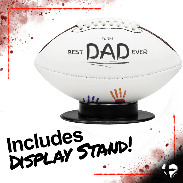 Custom Gift For Dad - Personalized Handprints From Kids - Football & Stand HGF#133FB Sports fan accessories 