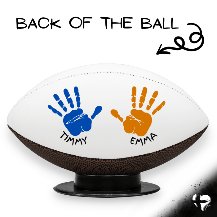 Custom Gift For Dad - Personalized Handprints From Kids - Football & Stand HGF#133FB Sports fan accessories 