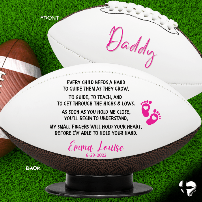 Gift For New Dad From Wife - Personalized Baby Name - Football & Stand HGF#135FB Sports fan accessories 
