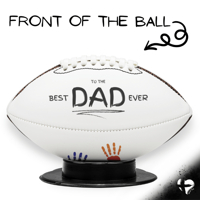 Custom Gift For Dad - Personalized Handprints From Kids - Football & Stand HGF#133FB Sports fan accessories 